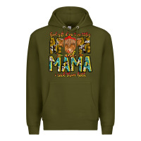 Army Green God Gifted Me Two Titles And Mama i Rock Them Both Premium Hoodie - CowhideDigitalArt