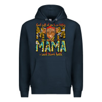 Navy God Gifted Me Two Titles And Mama i Rock Them Both Premium Hoodie - CowhideDigitalArt
