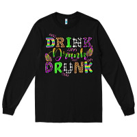 Black drink drank drunk mardi gras olivia Long Sleeve Tee - OliviaCreatesArt