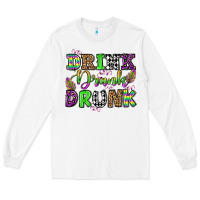 White drink drank drunk mardi gras olivia Long Sleeve Tee - OliviaCreatesArt