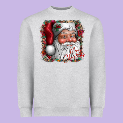 Merry Christmas Santa Heavyweight Sweatshirt Designed By Cowhidedigitalart