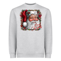 Heather Grey merry Christmas santa Heavyweight Sweatshirt - CowhideDigitalArt