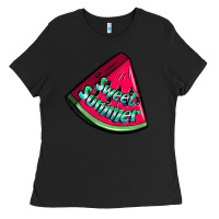 Black sweet summer watermelon Ladies Tee - NancyCooperArtShop