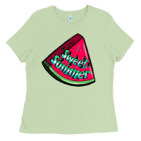 Matcha sweet summer watermelon Ladies Tee - NancyCooperArtShop