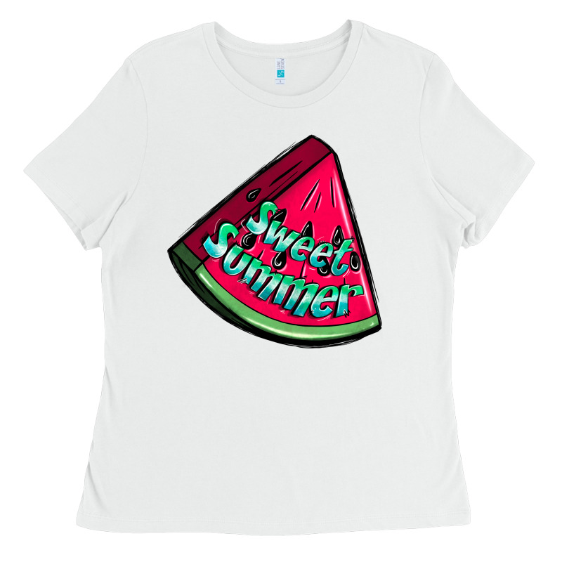 Sweet Summer Watermelon Ladies Tee by NancyCooperArtShop | Teevron