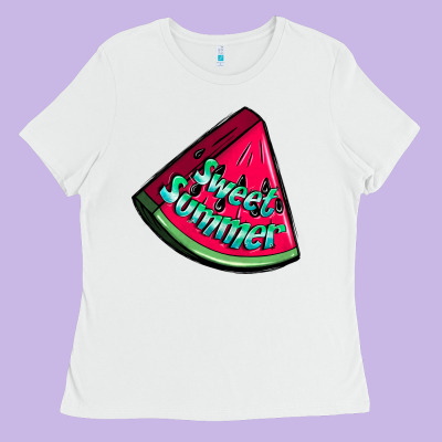 Sweet Summer Watermelon Ladies Tee Designed By Nancycooperartshop