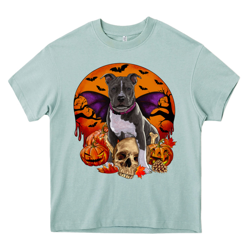 Halloween Pitbull Dog Heavy Core Tee by RanaPortraitStore | Teevron