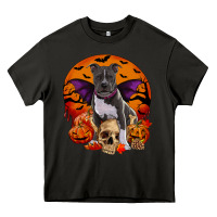 Asphalt halloween pitbull dog Heavy Core Tee - RanaPortraitStore