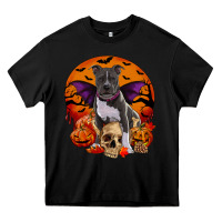 Black halloween pitbull dog Heavy Core Tee - RanaPortraitStore