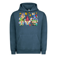 Pigment Midnight Navy easter gnome with eggs Urban Hoodie - AdoDesignShop
