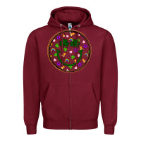 Burgundy st patrick s day smiley face Zipper Hoodie - Artiststas