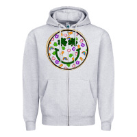 Heather Grey st patrick s day smiley face Zipper Hoodie - Artiststas