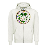Oatmeal Heather st patrick s day smiley face Zipper Hoodie - Artiststas