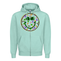 Seafoam st patrick s day smiley face Zipper Hoodie - Artiststas