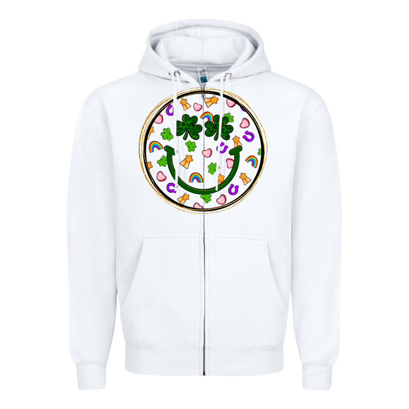 St Patrick S Day Smiley Face Zipper Hoodie by Artiststas | Teevron