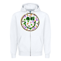 White st patrick s day smiley face Zipper Hoodie - Artiststas