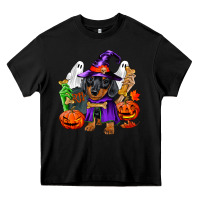 Black Halloween dachshund puppy dog Heavy Core Tee - RanaPortraitStore
