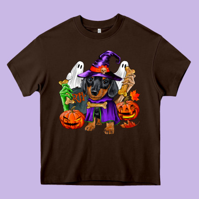 Halloween Dachshund Puppy Dog Heavy Core Tee Designed By Ranaportraitstore