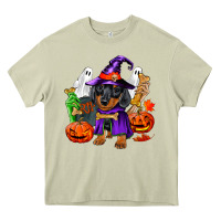Mossy Halloween dachshund puppy dog Heavy Core Tee - RanaPortraitStore