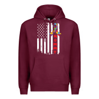 Burgundy lil autism mom Premium Hoodie - CowhideDigitalArt