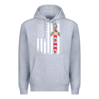 Heather Grey lil autism mom Premium Hoodie - CowhideDigitalArt