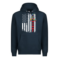 Navy lil autism mom Premium Hoodie - CowhideDigitalArt
