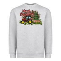 Merry Christmas Tractor Tree Heavyweight Sweatshirt | Teevron