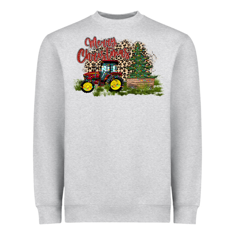 Merry Christmas Tractor Tree Heavyweight Sweatshirt by CowhideDigitalArt | Teevron
