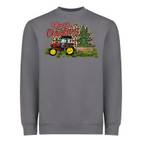 Storm merry Christmas tractor tree Heavyweight Sweatshirt - CowhideDigitalArt