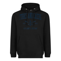 Black Turks And Caicos Vintage Navy Crossed Oars & Boat Anchor Heavyweight Hoodie - trangStudio