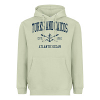 Matcha Turks And Caicos Vintage Navy Crossed Oars & Boat Anchor Heavyweight Hoodie - trangStudio
