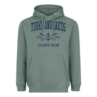 Sage Turks And Caicos Vintage Navy Crossed Oars & Boat Anchor Heavyweight Hoodie - trangStudio