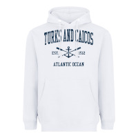 White Turks And Caicos Vintage Navy Crossed Oars & Boat Anchor Heavyweight Hoodie - trangStudio