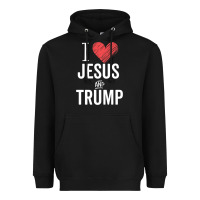 Black I Love Jesus And Trump Republican Conservative Gift Heavyweight Hoodie - trangStudio
