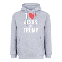 Heather Grey I Love Jesus And Trump Republican Conservative Gift Heavyweight Hoodie - trangStudio
