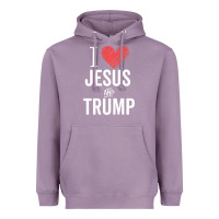 Lavender I Love Jesus And Trump Republican Conservative Gift Heavyweight Hoodie - trangStudio