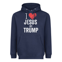 Navy I Love Jesus And Trump Republican Conservative Gift Heavyweight Hoodie - trangStudio