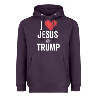 Plum I Love Jesus And Trump Republican Conservative Gift Heavyweight Hoodie - trangStudio