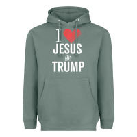 Sage I Love Jesus And Trump Republican Conservative Gift Heavyweight Hoodie - trangStudio