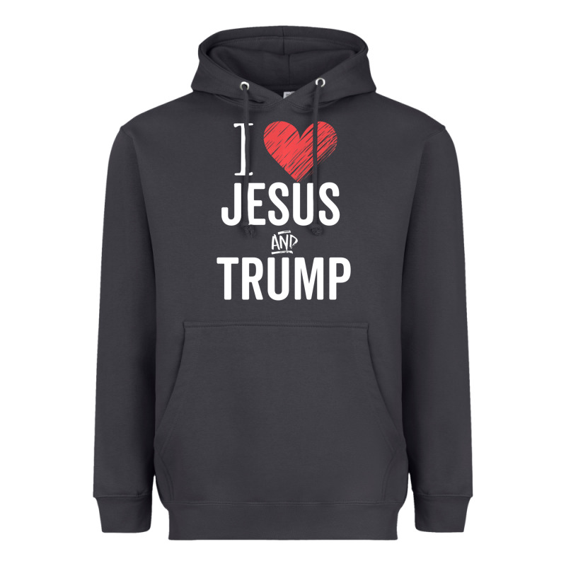 I Love Jesus And Trump Republican Conservative Gift Heavyweight Hoodie by trangStudio | Teevron