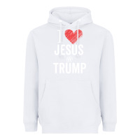 White I Love Jesus And Trump Republican Conservative Gift Heavyweight Hoodie - trangStudio