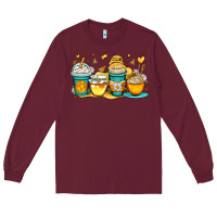 Burgundy honey bee coffee cups Long Sleeve Tee - OliviaCreatesArt