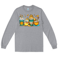 Heather Grey honey bee coffee cups Long Sleeve Tee - OliviaCreatesArt