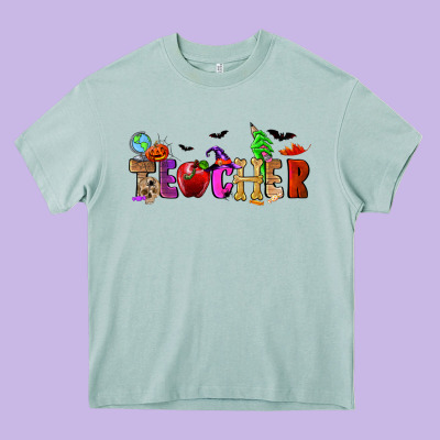 Halloween Teacher Heavy Core Tee Designed By Ranaportraitstore
