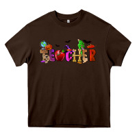 Chocolate Brown Halloween Teacher Heavy Core Tee - RanaPortraitStore