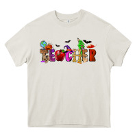 Cream Halloween Teacher Heavy Core Tee - RanaPortraitStore