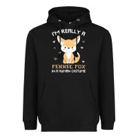 Black i'm really a fennec fox in a human costume funny gift t shirt Heavyweight Hoodie - trangStudio