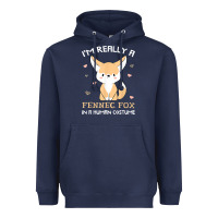 Navy i'm really a fennec fox in a human costume funny gift t shirt Heavyweight Hoodie - trangStudio