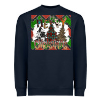 Navy merry Christmas Heavyweight Sweatshirt - CowhideDigitalArt