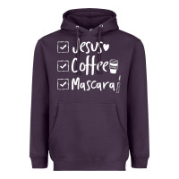 Plum Checklist Jesus Coffee Mascara Heavyweight Hoodie - trangStudio